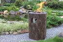 Gasfeuerstelle Tambora in Basalt-Optik aus Faserbeton